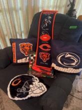 Bears PennState and NASCAR pillows