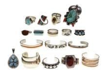 Native American and Sterling Silver Jewelry Assortment