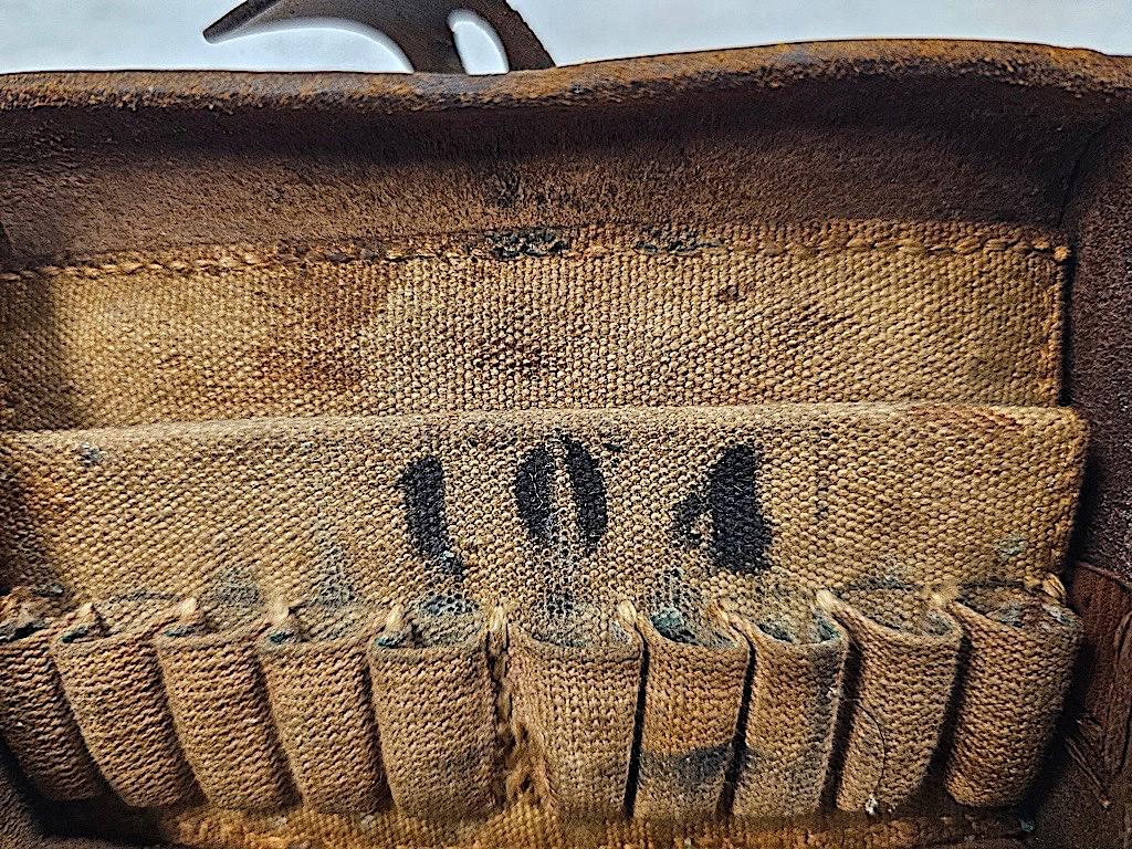US BROWN LEATHER CARTRIDGE BOX, FOR 306 CAL ROUNDS, ROCK ISLAND ARSENAL 190
