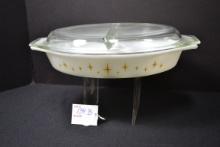 Pyrex 1959 Promotional Constellation Divided Dish 063 w/Lid; No Chips
