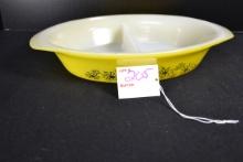 AGEE Pyrex Yellow Flannel Flowers Divided Dish from Australia