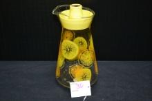 Pyrex Daisy Orange and Lemons 1 Qt. Juice Server w/Lid