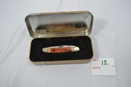 White Tail Cutlery Hand Made Pocket Knife With Case Double Blade