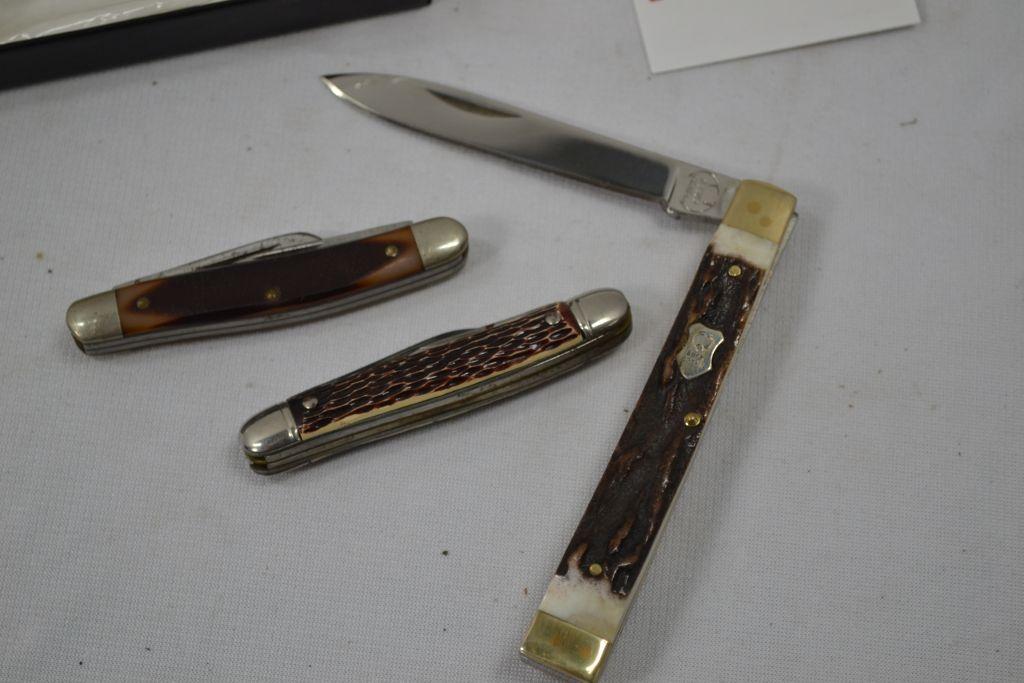 Group of Old Timer, Buck Creek NIB and an Unmarked Pocket Knife