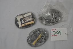 Group of Youth Hesston National Finals Rodeo 1991, 2000, and 2008 Belt Buckles NIB