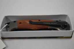 Timberwolf Hand Crafted 4" Pocket Knife, NIB