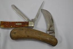Pair of Case Wooden Handled Pocket Knives, #620 and # 1139