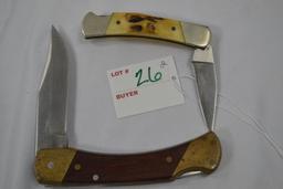 Schrade 5" Wooden Handle #W9923 and Parker 4" #A405-5 Pocket Knives