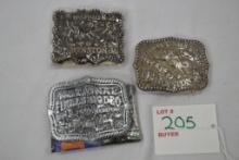 Group of National Finals Rodeo Hesston 1986, 1987, 1999 Belt Buckles