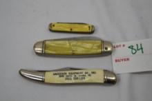 Anderson Equipment Co. Wards and Unmarked Mother of Pearl Handled Pocket Knives