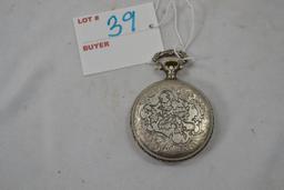 Vintage Fishing Theme Pocket Watch; Arnex 17 Jewels, Swiss