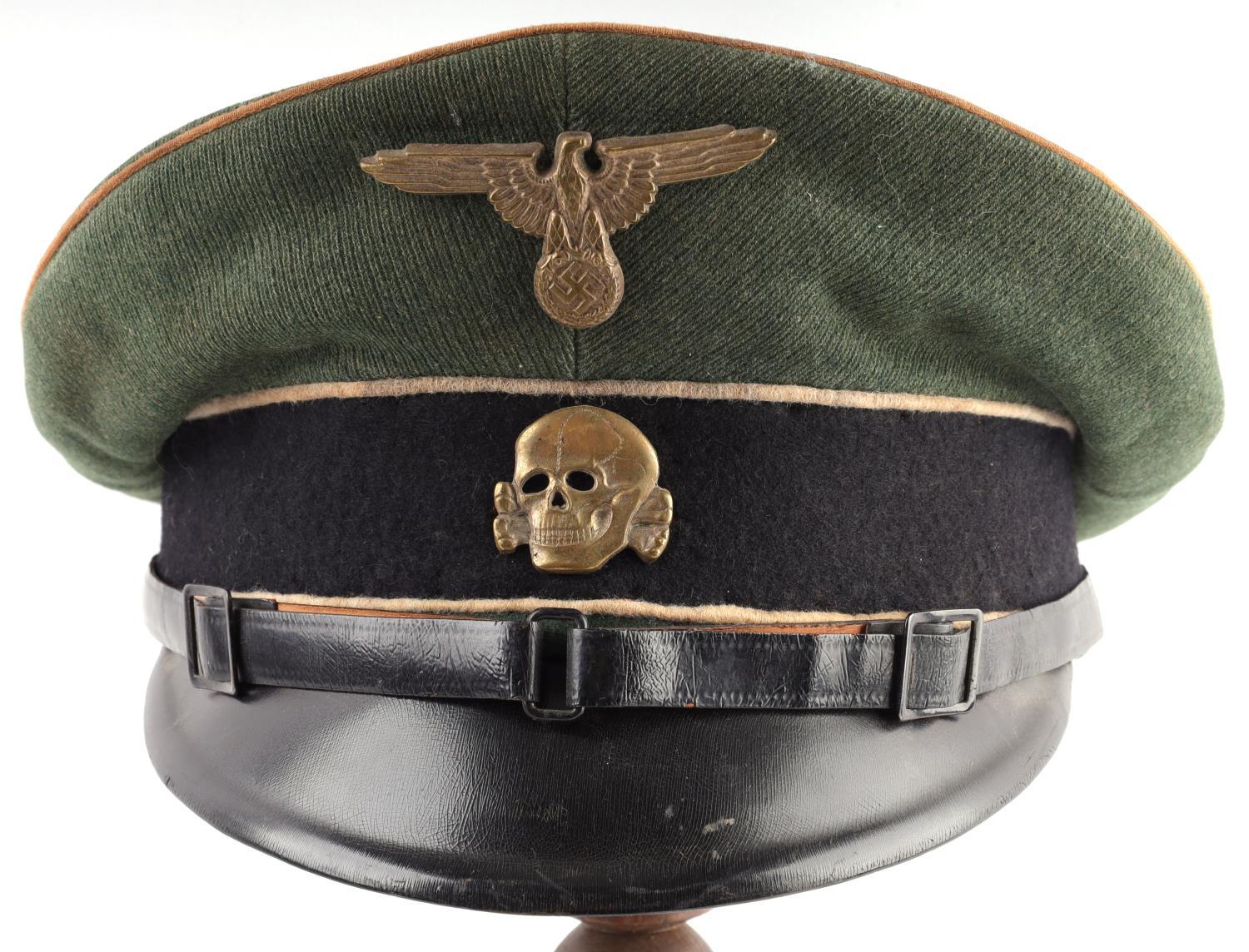 WWII GERMAN REICH WAFFEN SS ENLISTED MEN VISOR CAP