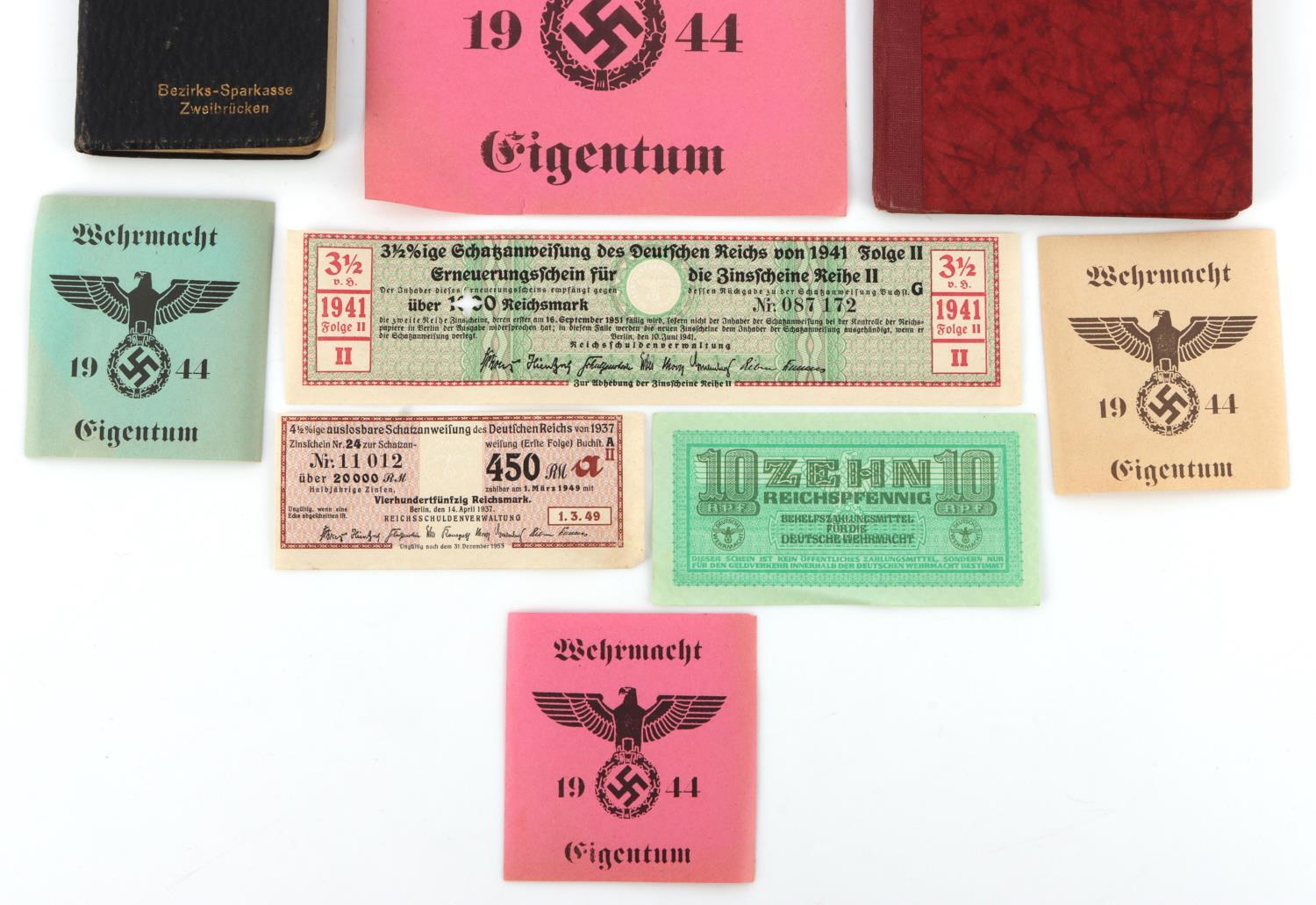 WWII GERMAN CRATE LABELS TAX BOOK & PAY SCRIPT