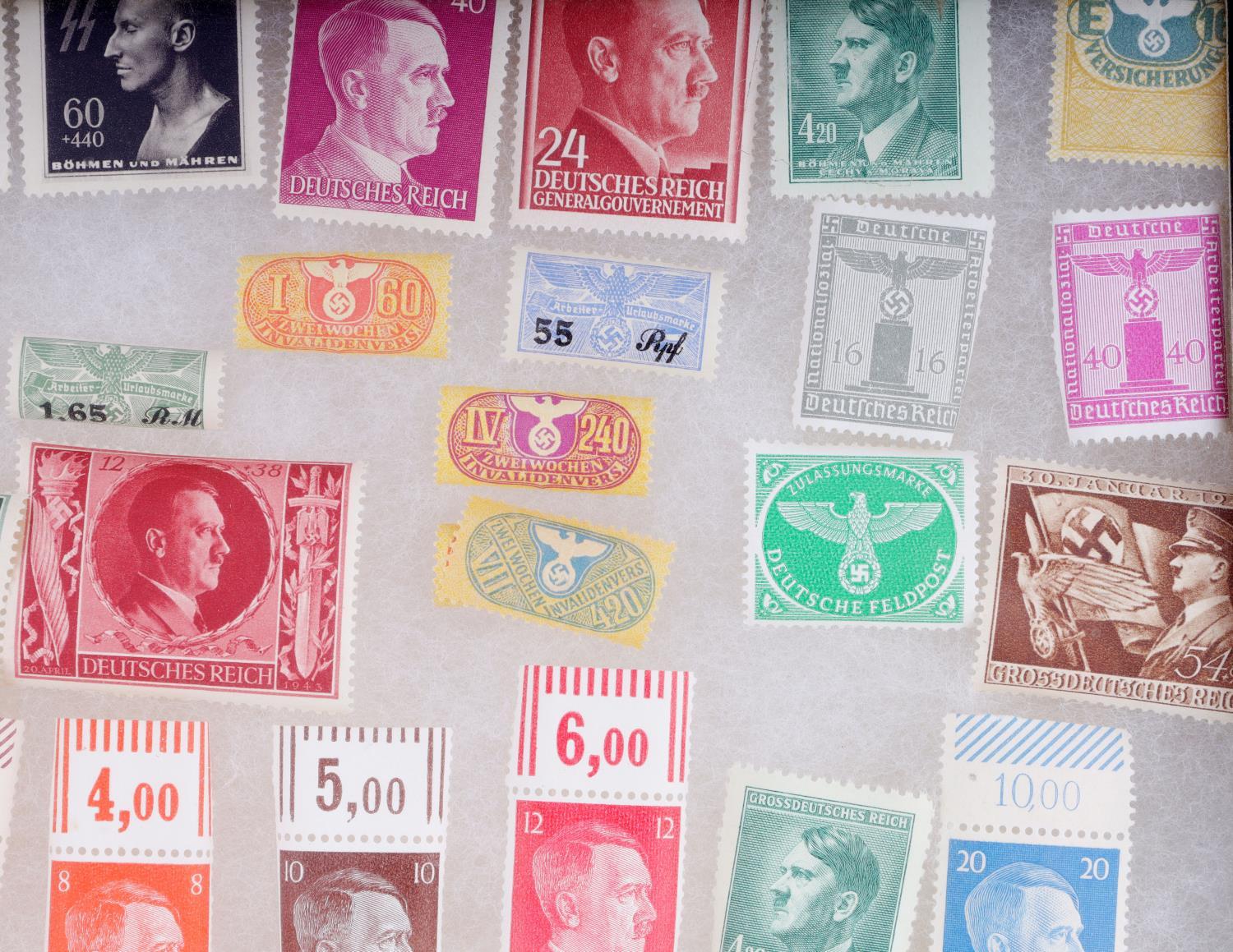 ADOLF HITLER WWII GERMAN STAMP COLLECTION OVER 100