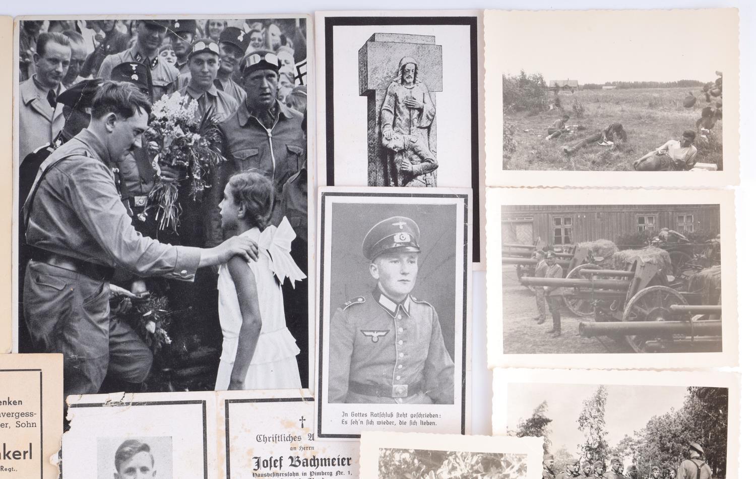 WWII GERMAN SS WEHRMACHT DEATH CARD & PHOTOGRAPH