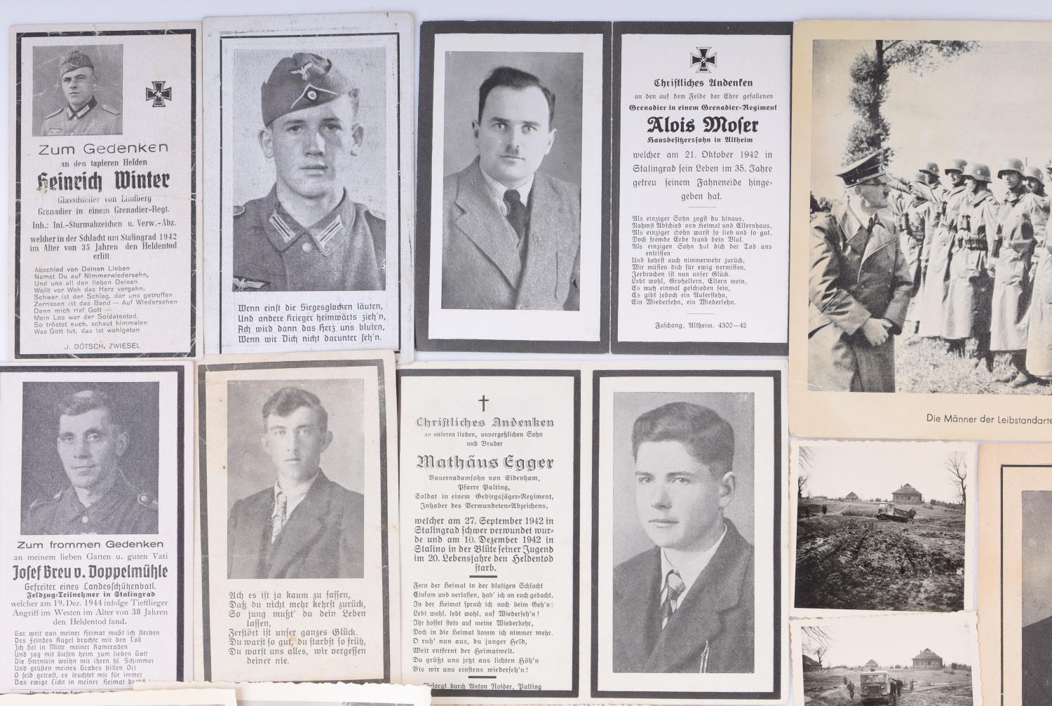 WWII GERMAN SS WEHRMACHT DEATH CARD & PHOTOGRAPH