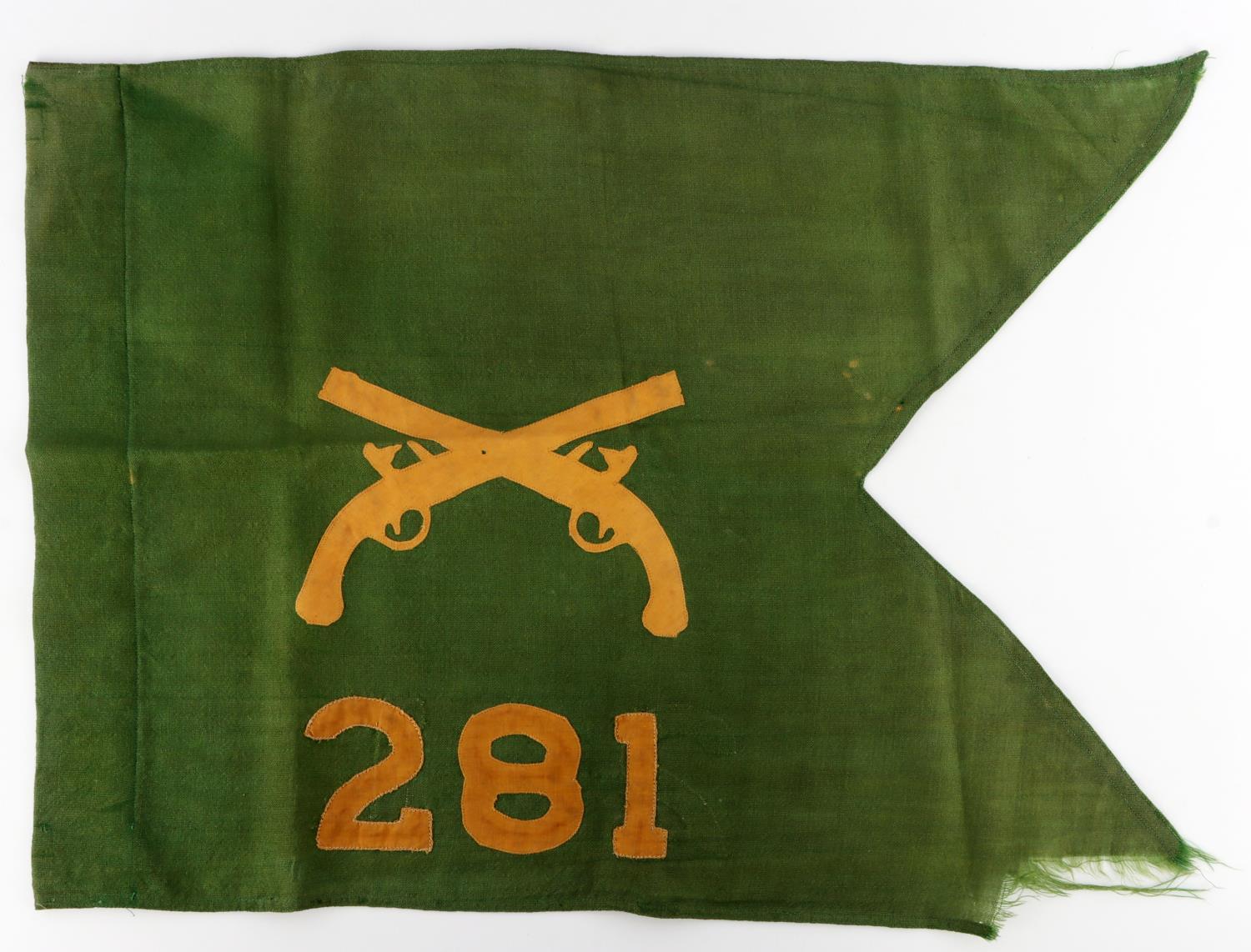 WWII US 281ST MILITARY POLICE GUIDON & HISTORY LTR