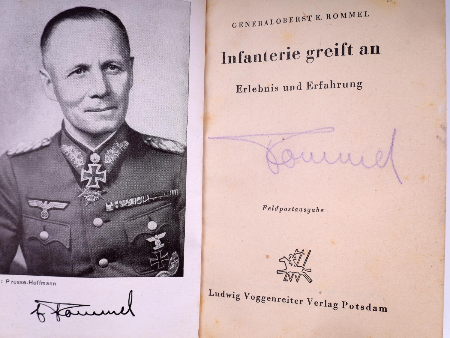 WWII GENERAL E. ROMMEL SIGNED INFANTERIE BOOK
