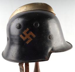 WWII GERMAN FIRE POLICE DIP STYLE M34 HELMET