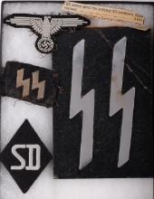 ORIGINAL WWII GERMAN SS PATCHES AND WEIGHT