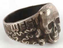 WWII GERMAN WEST WALL CANTINE RING IN SILVER
