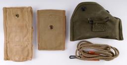WWII US ARMY LOT M15 & HICKOK LANYARD & AMMO POUCH