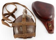 WWII JAPANESE CLAM SHELL HOLSTER & CANTEEN LOT