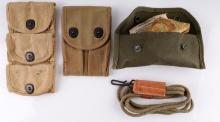 WWII US ARMY LOT M15 & HICKOK LANYARD & AMMO POUCH