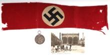 LOT OF 3 WWII GERMAN NSDAP ARM BAND MEDAL PIC