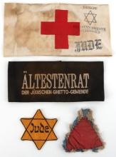 WWII GERMAN REICH JEWISH ARMBANDS & STAR PATCH