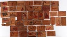 LEATHER POSTCARD LOT OF 45 1906 1907 STAMPED