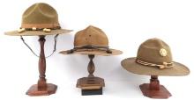 WWI & WWII US ARMY CAMPAIGN HATS W/ CORDS
