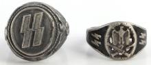 LOT OF 2 WWII GERMAN THIRD REICH SS RINGS