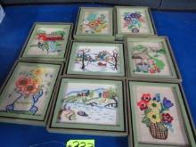 8 NEEDLEPOINT IN FRAMES  9X 11