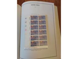 U.S. STAMPS PLATE BLOCK ALBUM WITH APPROXIMATELY $150. FACE IN MINT STAMPS