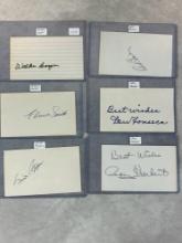 (6) Signed 3 x 5 Index Cards - Cooper, Smith, Pappas, Bailey, Fonseca, and Herbert