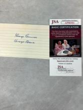 George Connor Signed 3 x 5 Index Card - JSA
