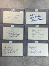 (6) Signed 3 x 5 Index Cards - Smith, Henrich, Chance, Arft, Walters, and Mizell