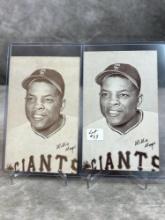 Lot of 2 1947-66 Willie Mays Exhibit Cards-Stat Back