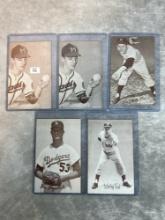 Lot of 5 1947-66 Exhibit Cards 2-Spahn 2-Ford Drysdale