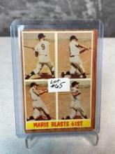 1962 Topps Roger Maris Blasts 61st Card #313
