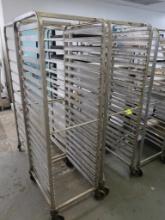 aluminum sheet pan racks, on casters