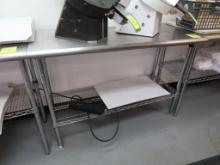stainless table w/ wire undershelf