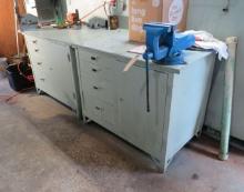 double steel machinists cabinets with common 3/8” steel top
