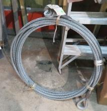 7' x  5/8" galvanized wire rope, comes with thimbles