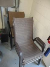LOT-ASSORTED BROWN FABRIC STACKING CHAIRS