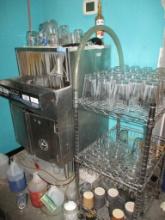 LOT-PERLICK COMMERCIAL DISH WASHER AND RACK WITH ASST. GLASSES