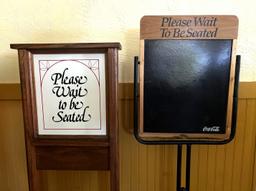 (2) Hostess Signs - Please Wait to Be Seated Signs