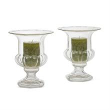 Set of 2 Elegant Inspired Breslin Hurricane Style Candle Holder Decor 18361