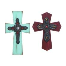 GwG Outlet Wood Wall Cross 2 Assorted 16",15"H 56005